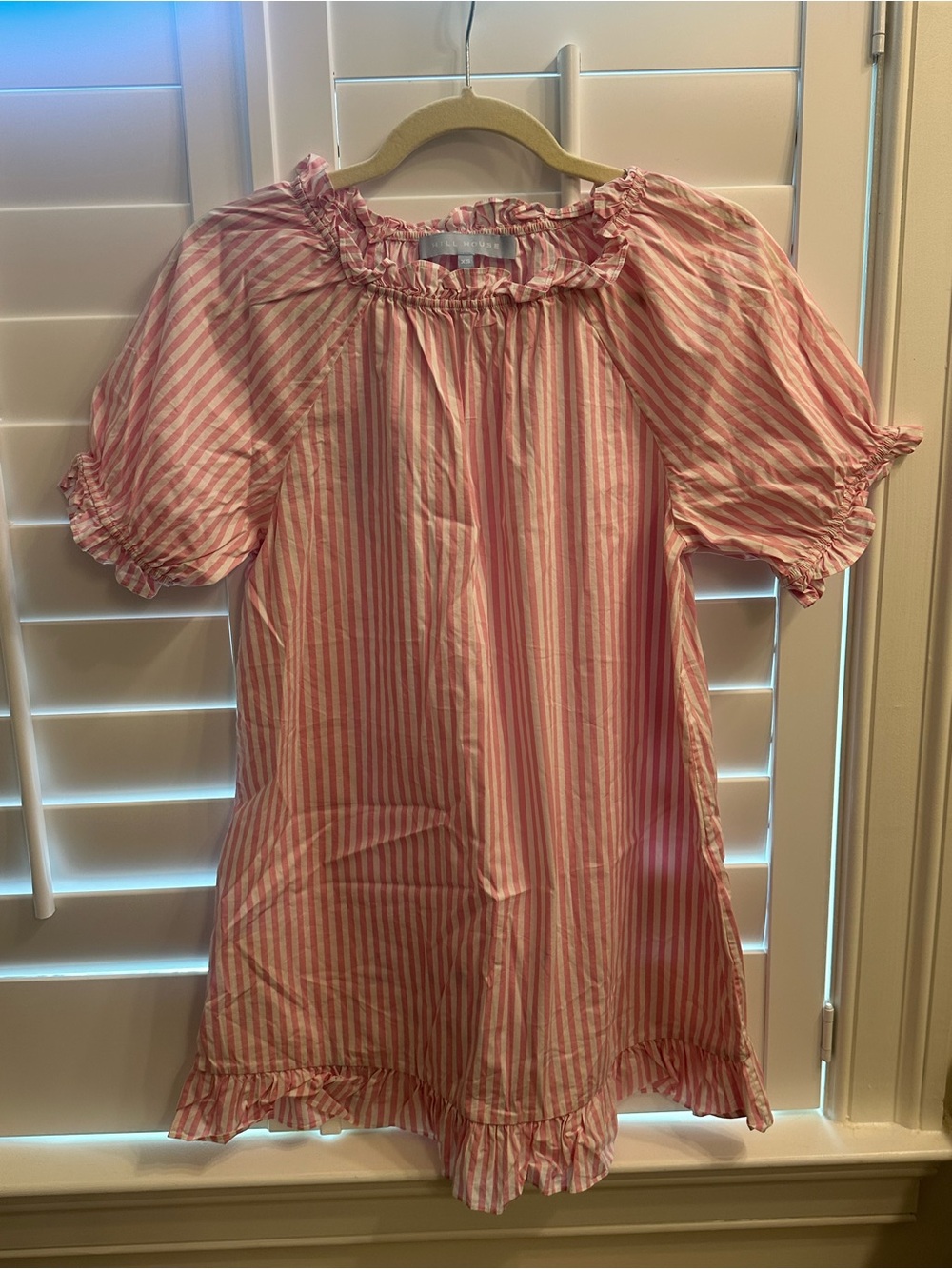 Hill House Pink and White Striped Mini Dress